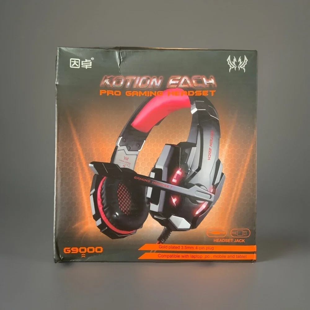 Kotion Each G9000 Pro Gaming Headset Blue Gold Plated 3.5mm USB LED Bx023l-rc2